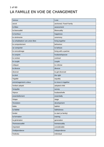 Complete Pack of A-level French VOCABULARY - all you need to know for A*!