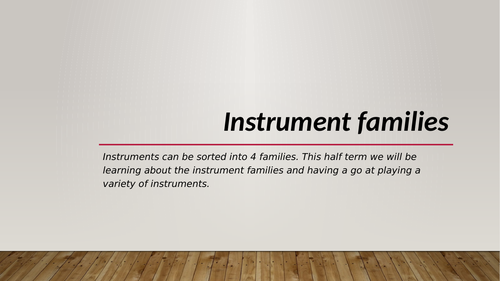 Instrument Families