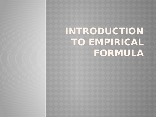 Emprical formula and Molecular Formula