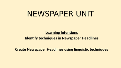 Techniques in Newspaper Headlines