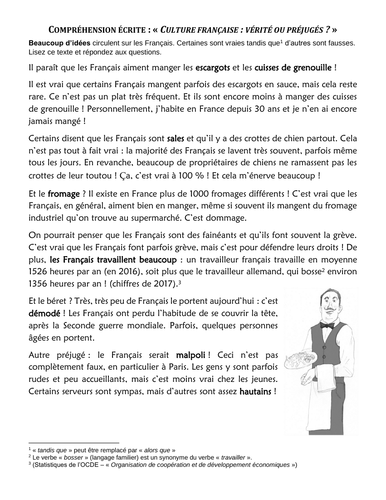 "Culture français : préjugés ou vérité ?" - Question prejudices about the French!