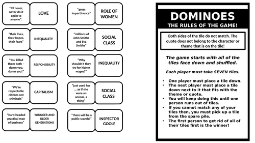 An Inspector Calls - Revision Dominoes