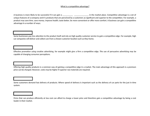 AS Business Market Positioning Whole Lesson Resource Bundle