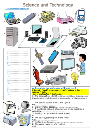 Science and technology: vocabulary