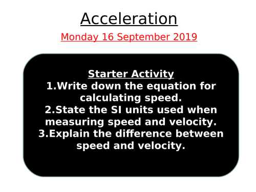 Acceleration and Graphing speed