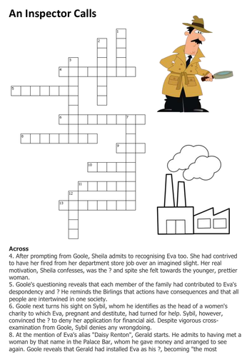 An Inspector Calls Crossword