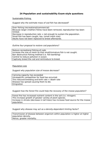 EXAM Q&A! OCR Biology A Module 6 Population, Ecosystem and Sustainability (New+Old Spec)