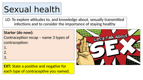 Sexual health - PSHE lesson KS3 / KS4