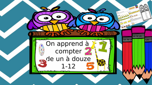 Learn how to count in French up to 12 /KS2 and lower ability students/visual aids