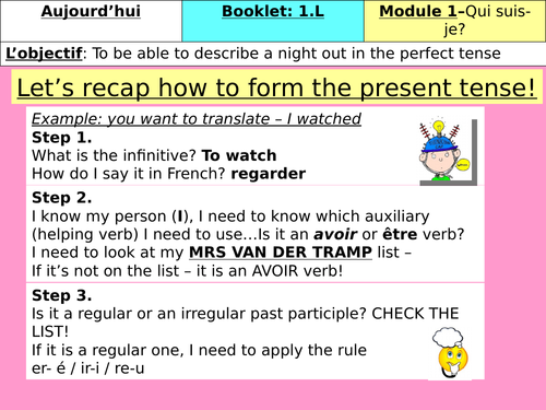 Module 1 Studio La première rencontre (perfect tense)