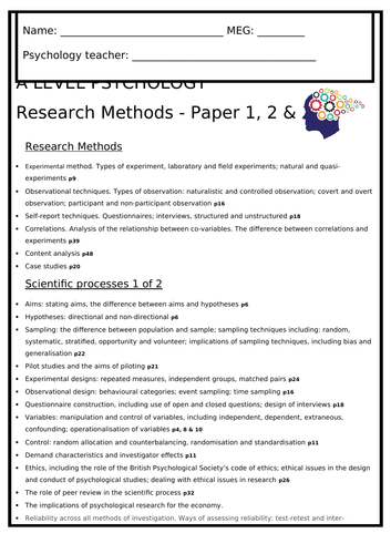research methods exam questions psychology