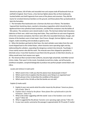 Slaughter House Five Comprehension