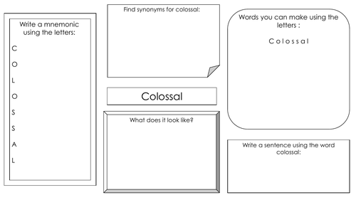 Spelling Task Sheet - Colossal
