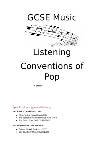 OCR Conventions of Pop