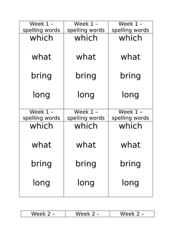 Stage 3 Active Literacy- Spelling homework