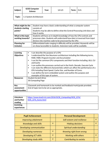 J276 OCR GCSE Computer Science 9-1 Topic Overivews