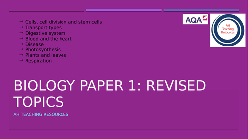 GCSE Biology Paper 1: Whole Topic PPT