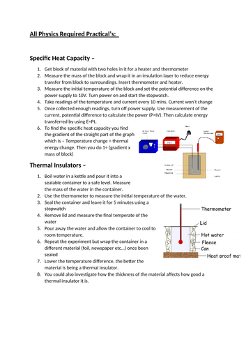 AQA GCSE Physics - All required practicals revision sheet | Teaching ...