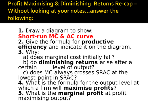 Economics: Objectives of Firms (NEW SPEC) - Edexcel