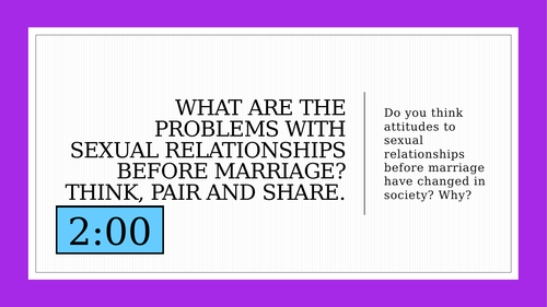 AQA GCSE Sexual relationships before and outside marriage Islam and Christianity.