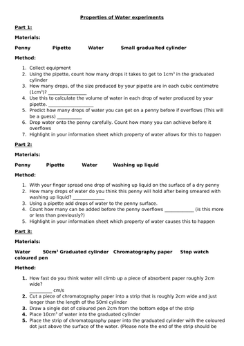 IB Biology SL & HL Properties of water