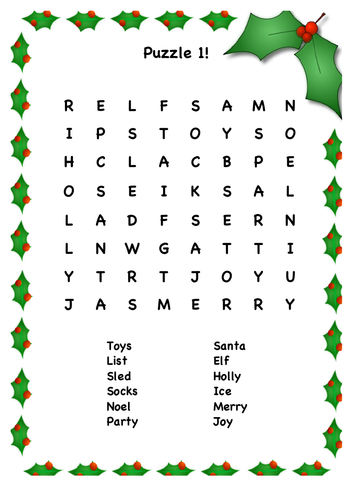 Christmas Word Searches | Teaching Resources