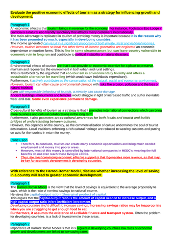 Theme 4 Edexcel Economics Essay Plans Emerging And Developing Economies Teaching Resources