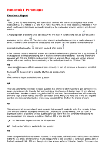 GCSE Foundation Homework Year 10