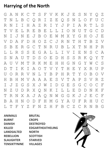 Harrying of the North Word Search