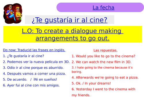 įTe gustaría ir al cine? Viva 2 Module 4