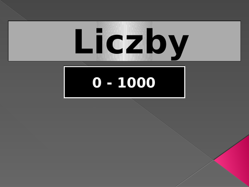 Liczby (Numbers in Polish) PowerPoint