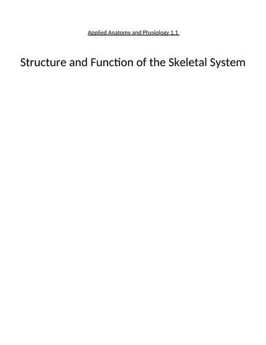 GCSE PE Resource - Topic 1.1