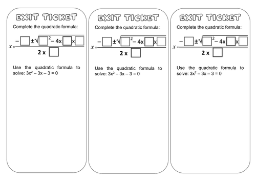 GCSE Maths (9 - 1) The Quadratic Formula