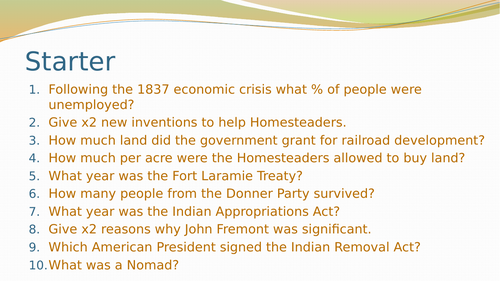 The impact of the Timber Culture Act (1873)- GCSE History American West ...