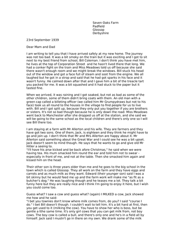 Informal letter from evacuee