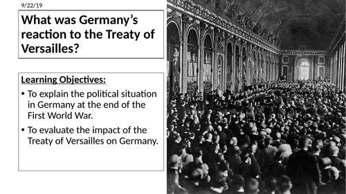 AQA: German Reaction to the Treaty of Versailles
