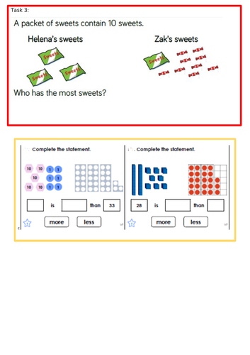 Place value year 2 - representing numbers / comparing numbers