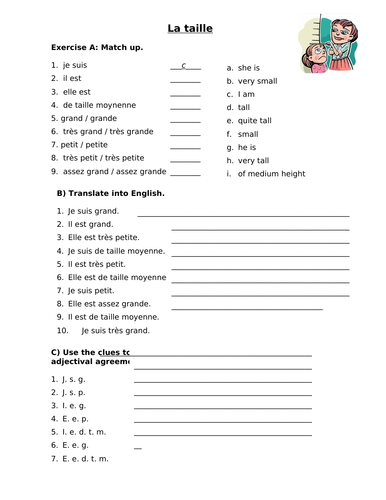 french height worksheet teaching resources