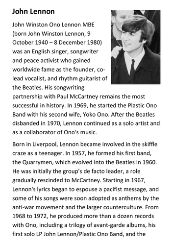 John Lennon Handout