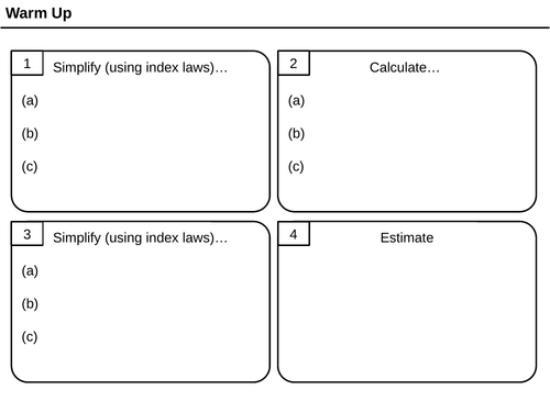 Fractional Indices (no negatives)