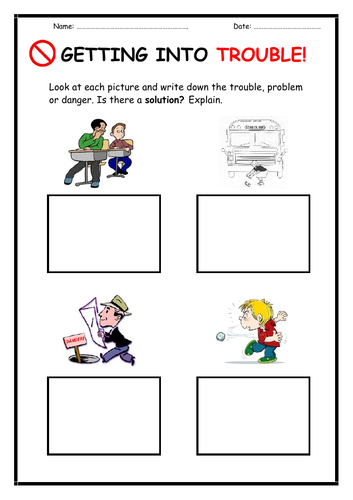 'Getting Into Trouble' Worksheet