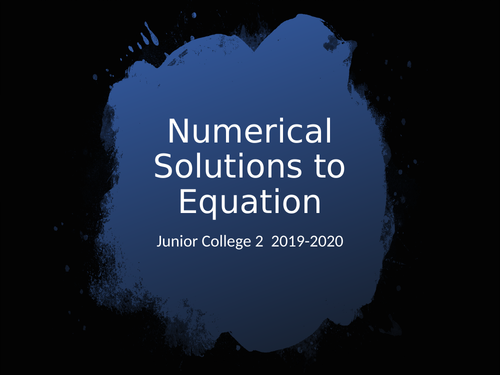 Numerical solutions of equations A level