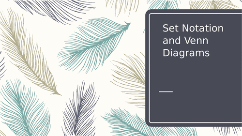 Set notation and Venn diagrams