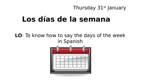Los días de la semana en español