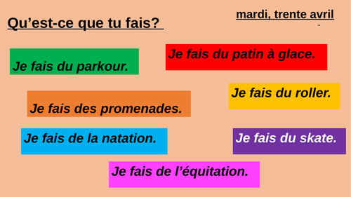 Year 7- Studio 1- French- Qu’est-ce que tu fais?