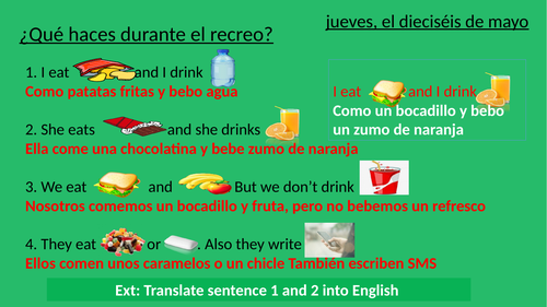 Viva 1- Year 7 - ¿Qué haces durante el recreo?