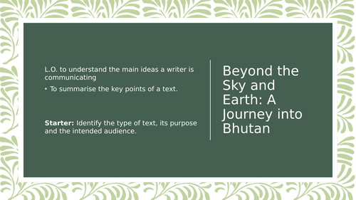 Beyond the Sky and Earth - Journey into Bhutan Analysis