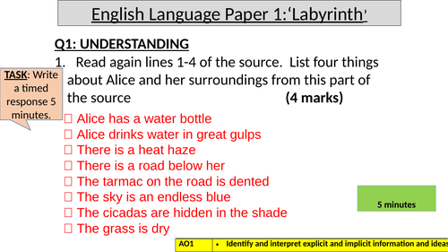 English Language Gcse Paper 1 November 2017 Tips Skills And Example Answers Teaching Resources