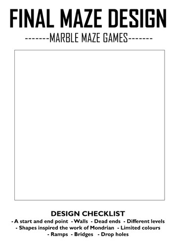 Mondrian Marble Maze Game Project