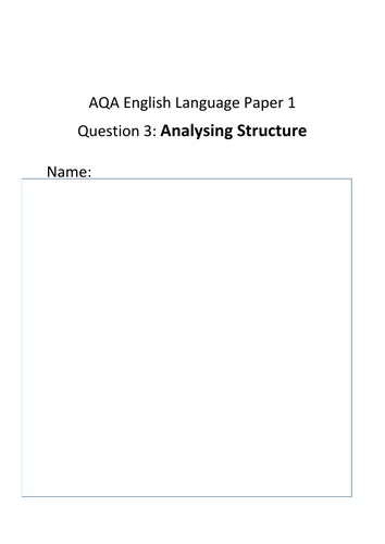 Structural Analysis - AQA Eng Lang Paper 1 Q3 Revision